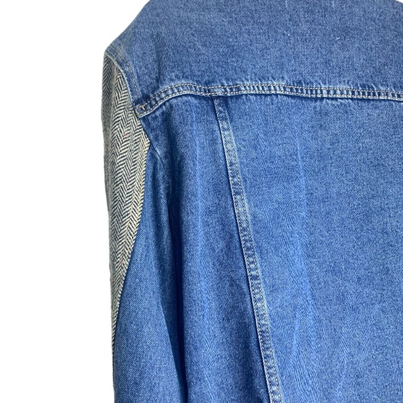 Anthropologie Evidnt LA Denim Tweed Oversized Colorblock Jacket Sz XS-M - Picture 6 of 16
